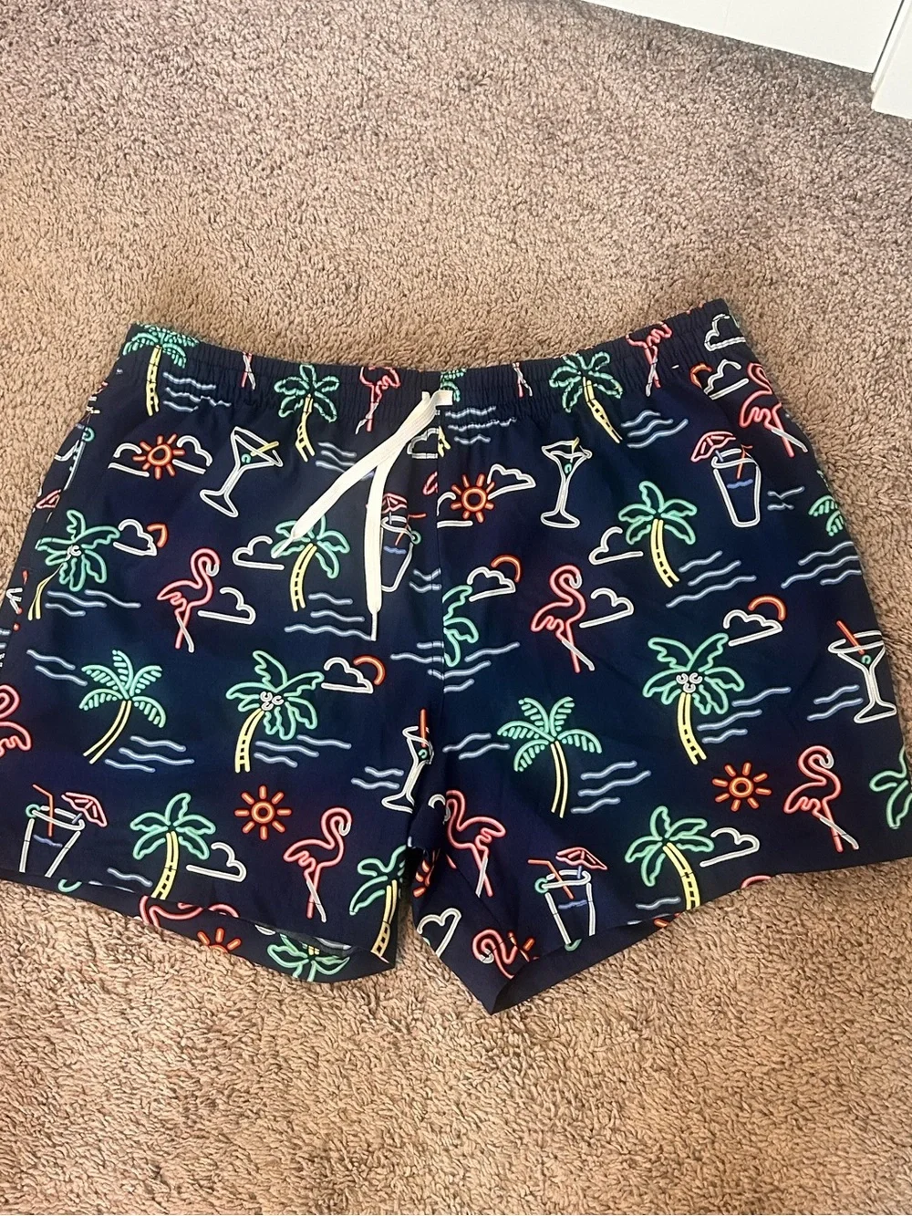 Chubbies The Neon Lights Stretch Swim Trunks 2XL 5.5 inseam